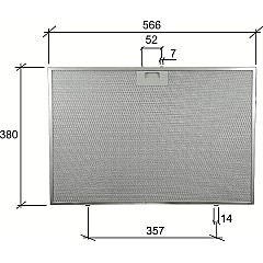 Alapure Metaalfilter geschikt voor Ikea 488000302744 565x380x8mm