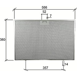 Alapure Metaalfilter geschikt voor Ikea 488000302744 565x380x8mm