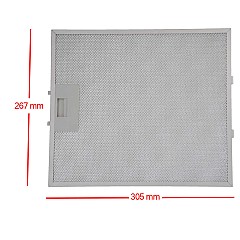 Alapure Metaalfilter geschikt voor Indesit 480122102168 306x267x9mm