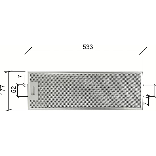 Whirlpool Metaalfilter 481248058305 533x177x10mm Whirlpool Metaalfilter 481248058305 533x177x10mm