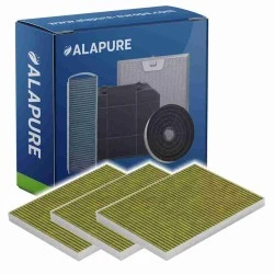 Alapure CleanAir Plus Koolstoffilter geschikt voor Bosch 11034226 / 17004035 / DIZ1JX1B6 (3 St.)