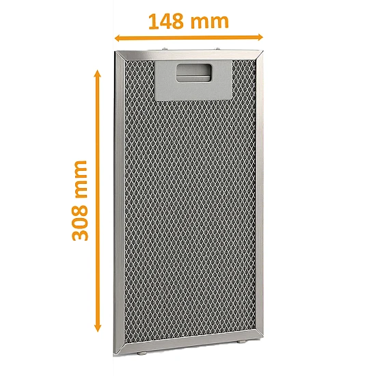 Alapure Metaalfilter geschikt voor Novy 563-8045 / 6830020 308x148mm Alapure Metaalfilter geschikt voor Novy 563-8045 / 6830020 308x148mm