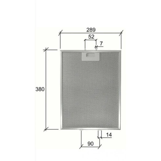 Alapure Metaalfilter geschikt voor Elica 380x290mm GF03RB