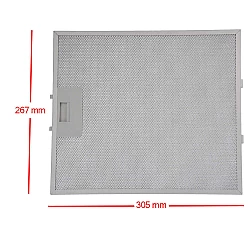 Alapure Metaalfilter geschikt voor KitchenAid 480122102168 306x267x9mm