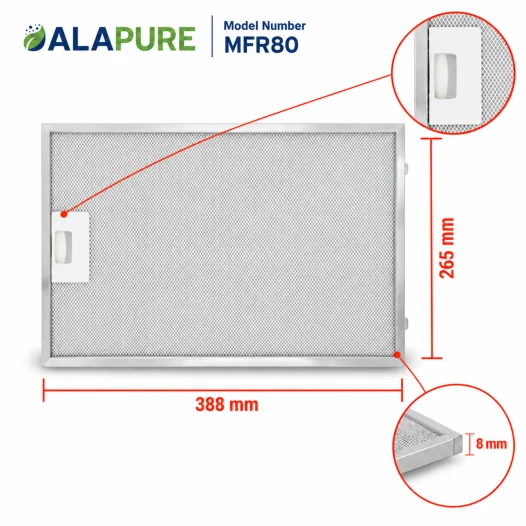 Alapure Metaalfilter geschikt voor Profilo 742967 / 00742967 388x265x8mm