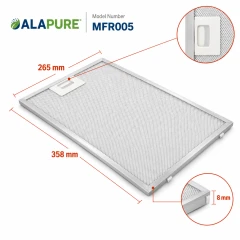Alapure Metaalfilter geschikt voor Neff 703451 / 00703451 358x265mm