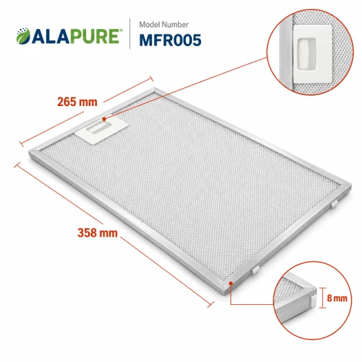 Alapure Metaalfilter geschikt voor Constructa 703451 / 00703451 358x265mm