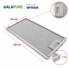 Alapure Metaalfilter geschikt voor Neff 435204 / 00435204 350x165mm