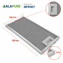 Alapure Metaalfilter geschikt voor Novy 563-8045 / 6830020 308x148mm
