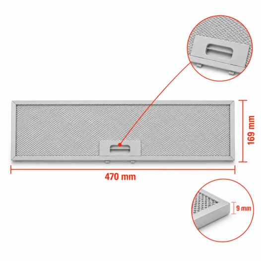 Arthur Martin Metaalfilter 4055380804 470x169x9mm