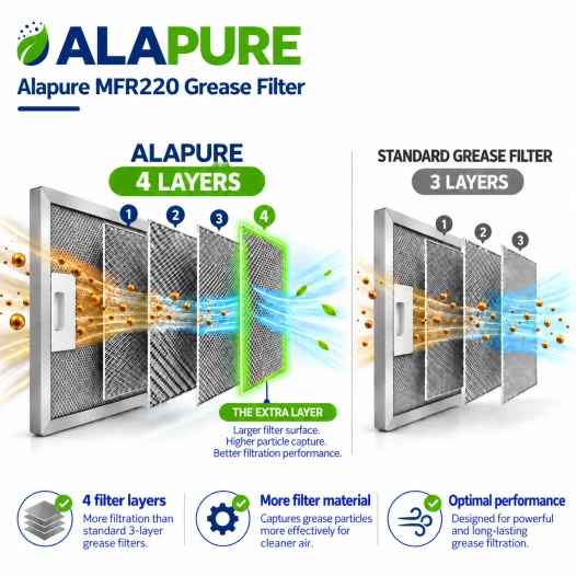 Alapure Metaalfilter geschikt voor Siemens 11013941 300x253mm