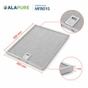 Alapure Metaalfilter geschikt voor Electrolux 4055110128 300x250x7mm
