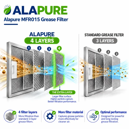 Alapure Metaalfilter geschikt voor Electrolux 4055110128 300x250x7mm