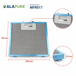 Alapure Metaalfilter geschikt voor Falmec 190x204x9,5mm 101080134