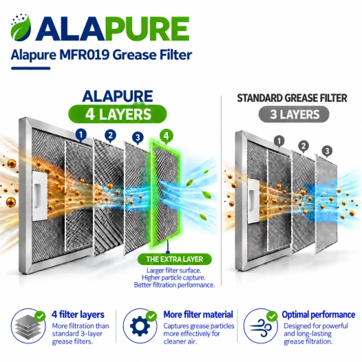 Alapure Metaalfilter geschikt voor Pelgrim 401468 / 89001193 468x183x7mm