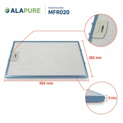 Alapure Metaalfilter geschikt voor Atag 453284 / 89000754 384x282x6mm