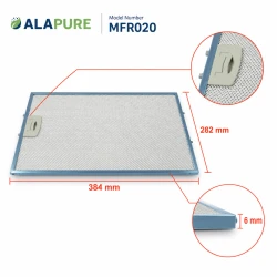 Alapure Metaalfilter geschikt voor Gorenje 453284 / 89000754 384x282x6mm