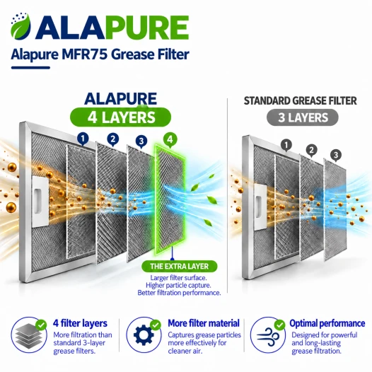 Alapure Metaalfilter geschikt voor Indesit C00268543 318x256x8mm