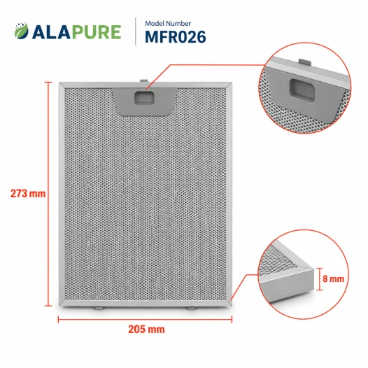 Alapure Metaalfilter geschikt voor AEG 4055073441 205x273mm