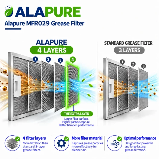 Alapure Metaalfilter geschikt voor Faber 1330076268 370x255x8mm