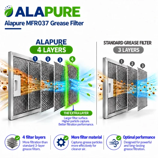 Alapure Metaalfilter geschikt voor Klarstein 10034871 257x338mm