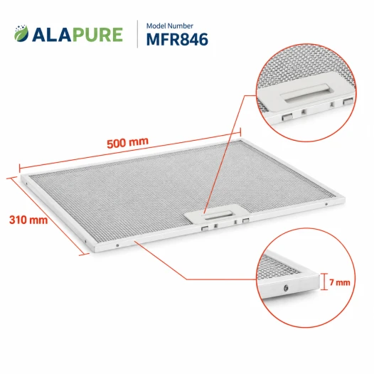 Alapure Metaalfilter geschikt voor Constructa 432785 / 00432785 310x500x7mm
