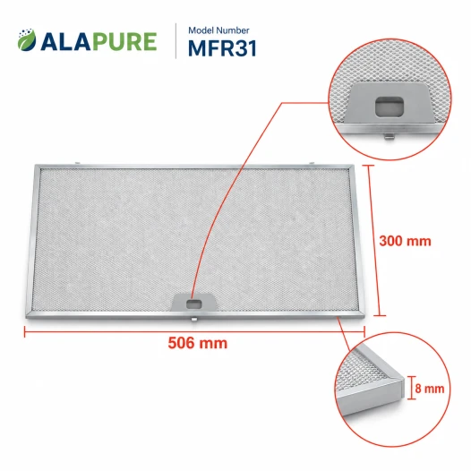 Alapure Metaalfilter geschikt voor Ikea 4055135349 506x300x8mm