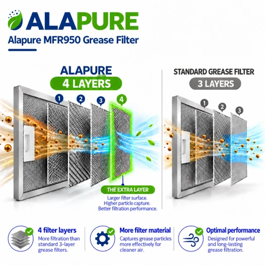 Alapure Metaalfilter geschikt voor Novy 563-8010A / 906109 / 247x247mm