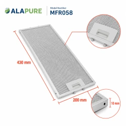 Alapure Metaalfilter geschikt voor Zanussi 50268357006 432x200x10mm