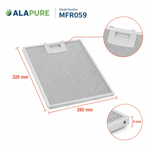 Alapure Metaalfilter geschikt voor Siemens 363095 / 00363095 320x280x8mm