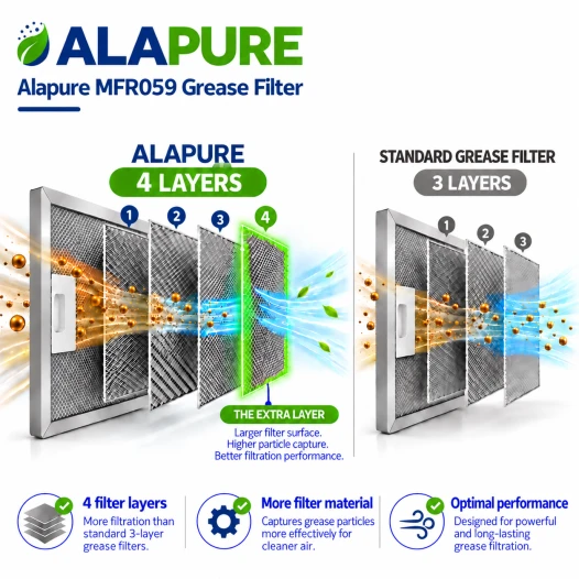 Alapure Metaalfilter geschikt voor Siemens 363095 / 00363095 320x280x8mm