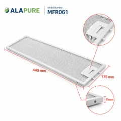 Alapure Metaalfilter geschikt voor Bosch 352813 / 00352813 445x175mm