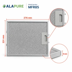 Alapure Metaalfilter geschikt voor AEG 4055101671 280x230x8mm
