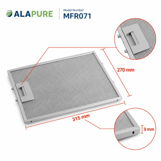 Novy Metaalfilter 508-9008 / 6200020 315x270x9mm van Alapure MFR071