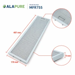 Alapure Metaalfilter geschikt voor Electrolux 50287156009 497x170mm