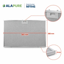 Alapure Metaalfilter geschikt voor Whirlpool 488000302744 565x380x8mm