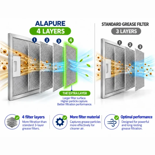 Alapure Metaalfilter geschikt voor AEG 4055379723 460x178x9mm