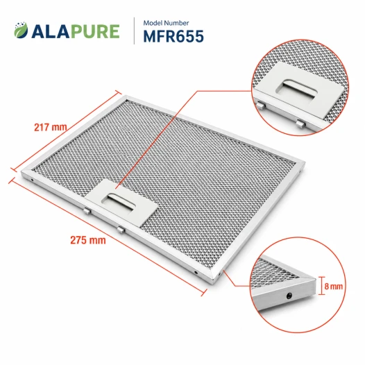 Alapure Metaalfilter geschikt voor Scholtes 481248058332 275x217x8mm