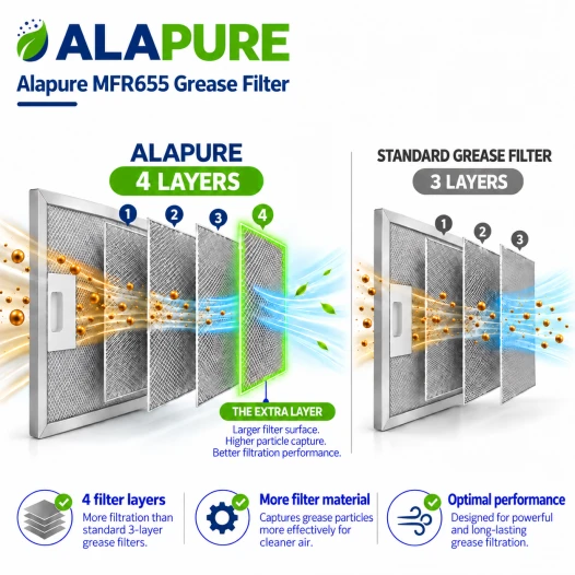 Alapure Metaalfilter geschikt voor Scholtes 481248058332 275x217x8mm
