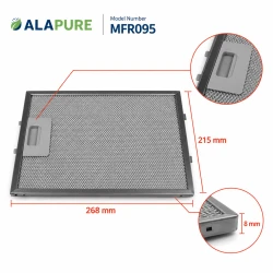 Alapure Metaalfilter geschikt voor Whirlpool 481248048083 215x268x8mm