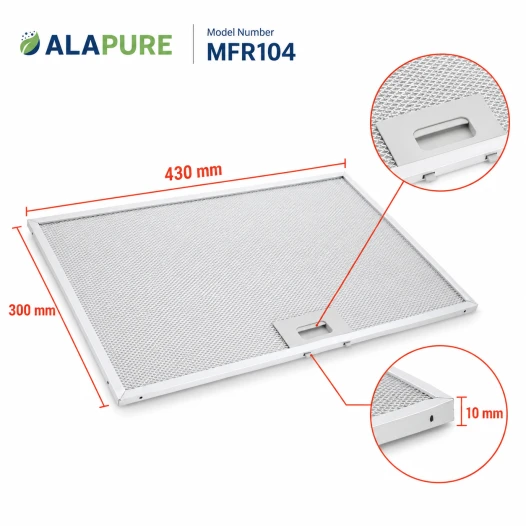 Alapure Metaalfilter geschikt voor Juno 80877780 300x430x10mm