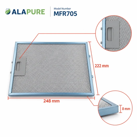Alapure Metaalfilter geschikt voor Progress 50299664008 222x248mm