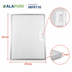 Alapure Metaalfilter geschikt voor Turboair GRI0121275A 357x270x9mm