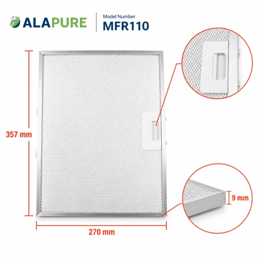 Alapure Metaalfilter geschikt voor Turboair GRI0124745A 360x270mm