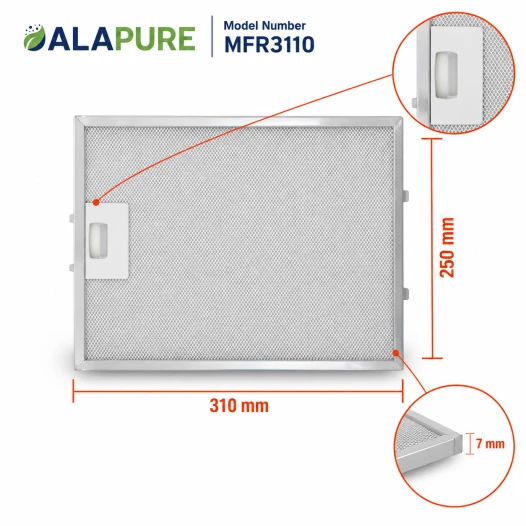Alapure Metaalfilter geschikt voor Vorwerk 353110 / 00353110 310x250