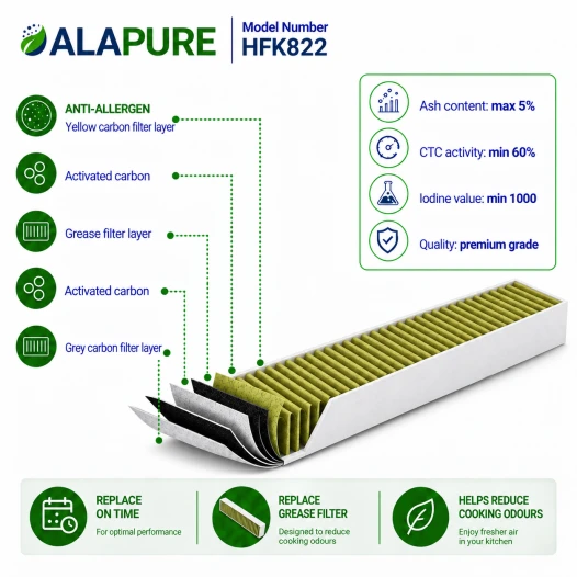 Alapure HFK822 CleanAir filter geschikt voor HEZ381700 / 17000822 / CA282110