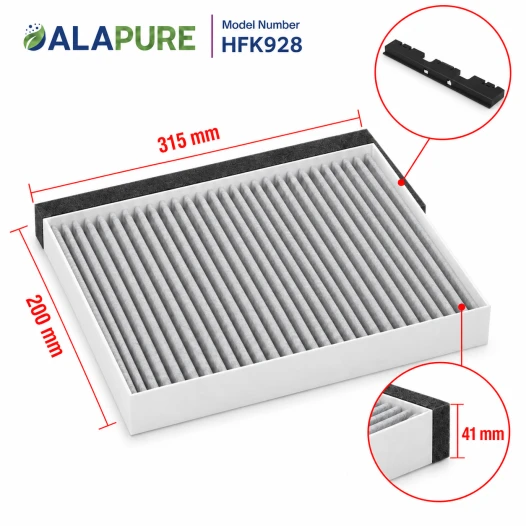 Alapure CleanAir Koolstoffilter geschikt voor Constructa 11049702  / 11026771 / 00705432 / 705432