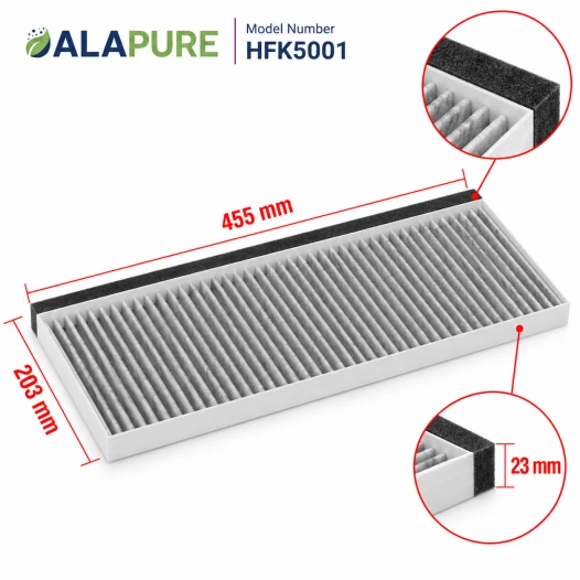 Alapure HFK5001 CleanAir Koolstoffilter geschikt voor 17006837 / 11025805 / 5Z 51ITB1X4 / DSZ4551 / LZ45510