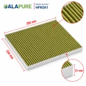 Alapure CleanAir Plus Koolstoffilter geschikt voor Bosch 11034226 / 17004035 / DIZ1JX1B6 (3 St.)