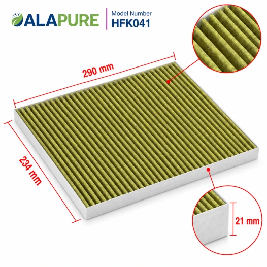 Alapure CleanAir Plus Koolstoffilter geschikt voor Bosch 11034226 / 17004035 / DIZ1JX1B6 (3 St.)